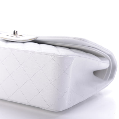 Chanel Caviar Quilted Jumbo Double Flap White 7 of 9