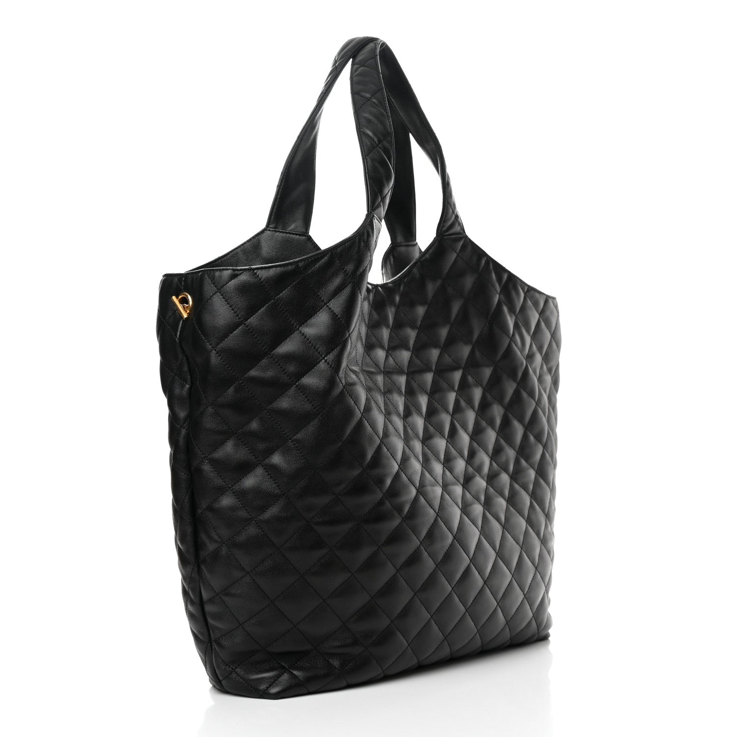 Saint Laurent Lambskin Quilted Maxi Icare Shopping Tote Black 4 of 12