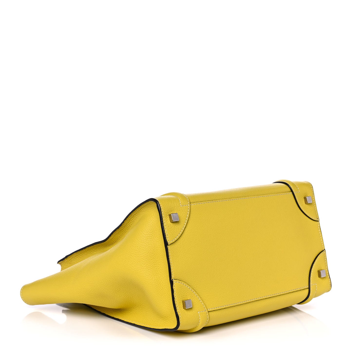 Drummed Calfskin Mini Luggage Citron