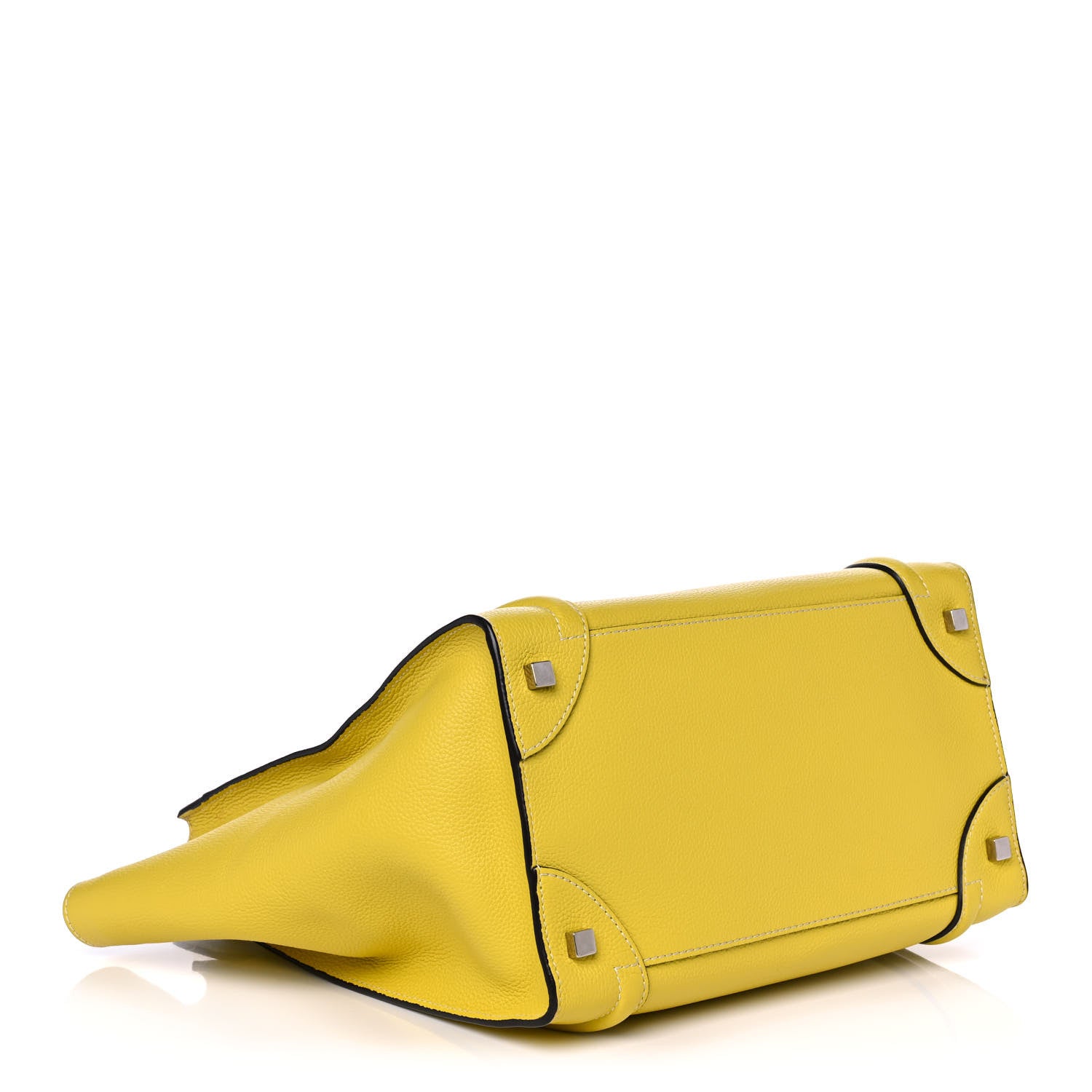 Celine Drummed Calfskin Mini Luggage Citron 4 of 13
