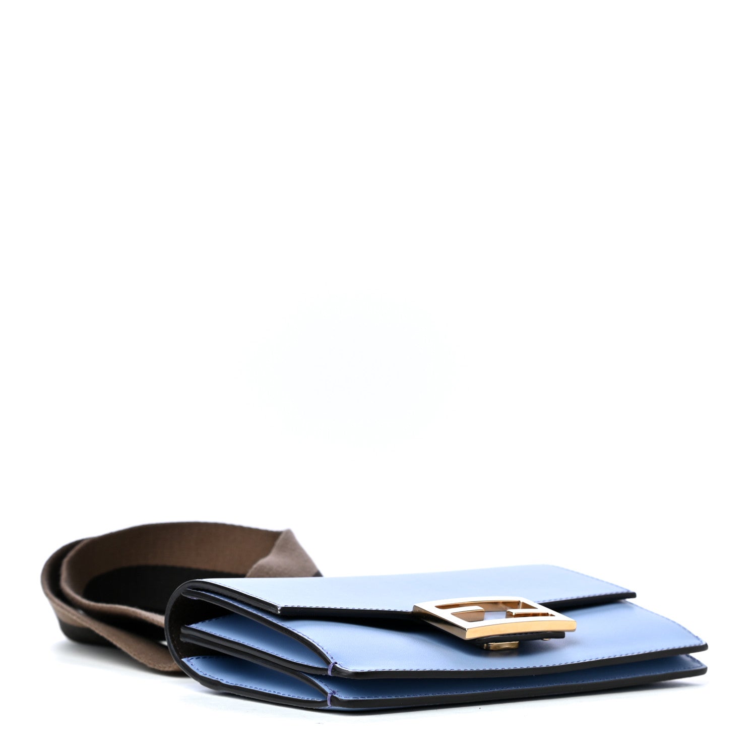 Fendi Vitello King Mini Flat Baguette Azzurro Sky 3 of 4