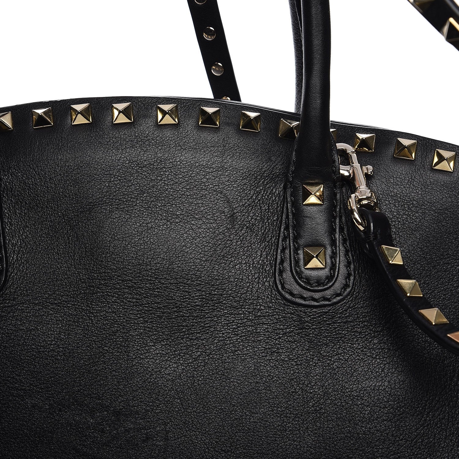 Valentino Garavani Vitello Rockstud Dome Shopper Black 15 of 16