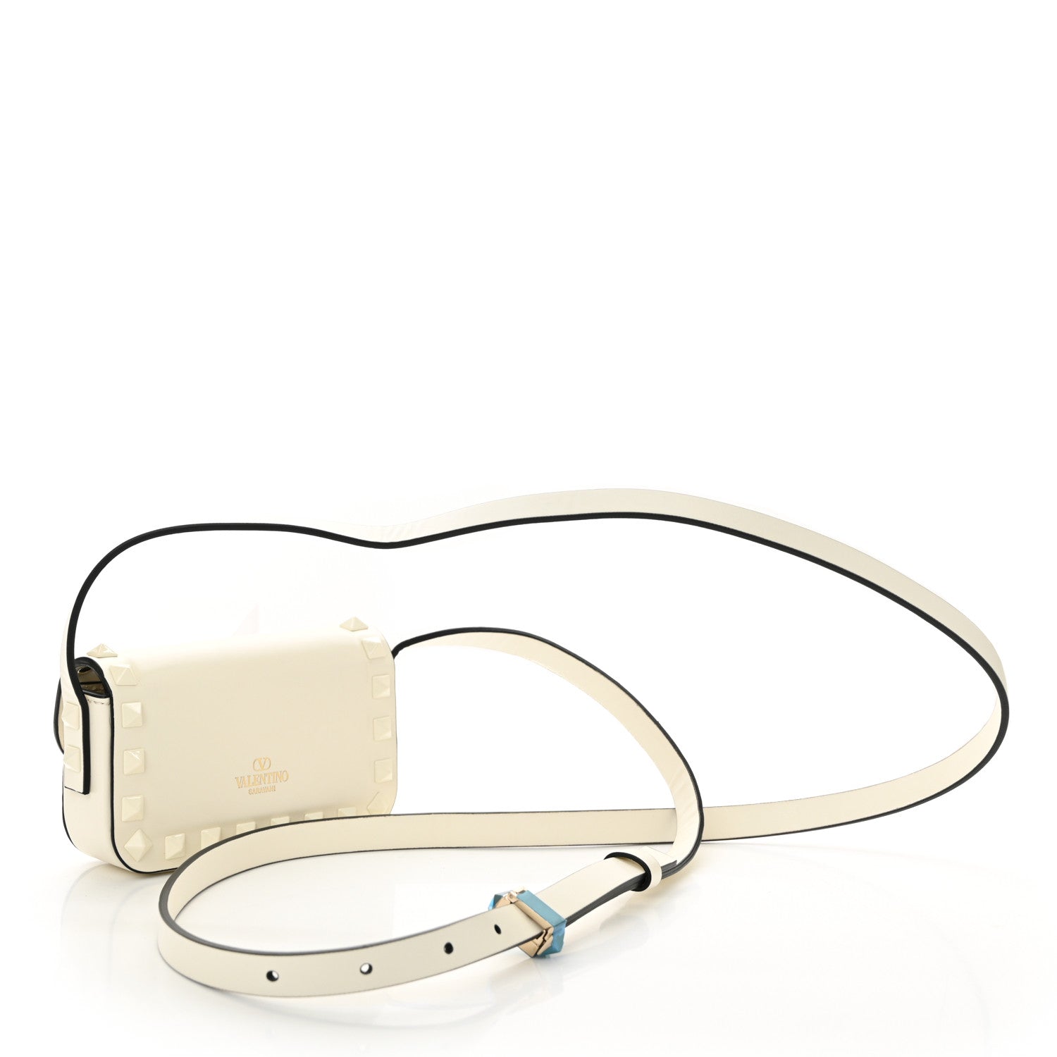Valentino Garavani Vitello Mini Monochrome Rockstud Flip Lock Shoulder Bag Ivory 3 of 11
