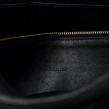 Saint Laurent Calfskin Matelasse Chevron Medium Monogram Cabas Black 11 of 12