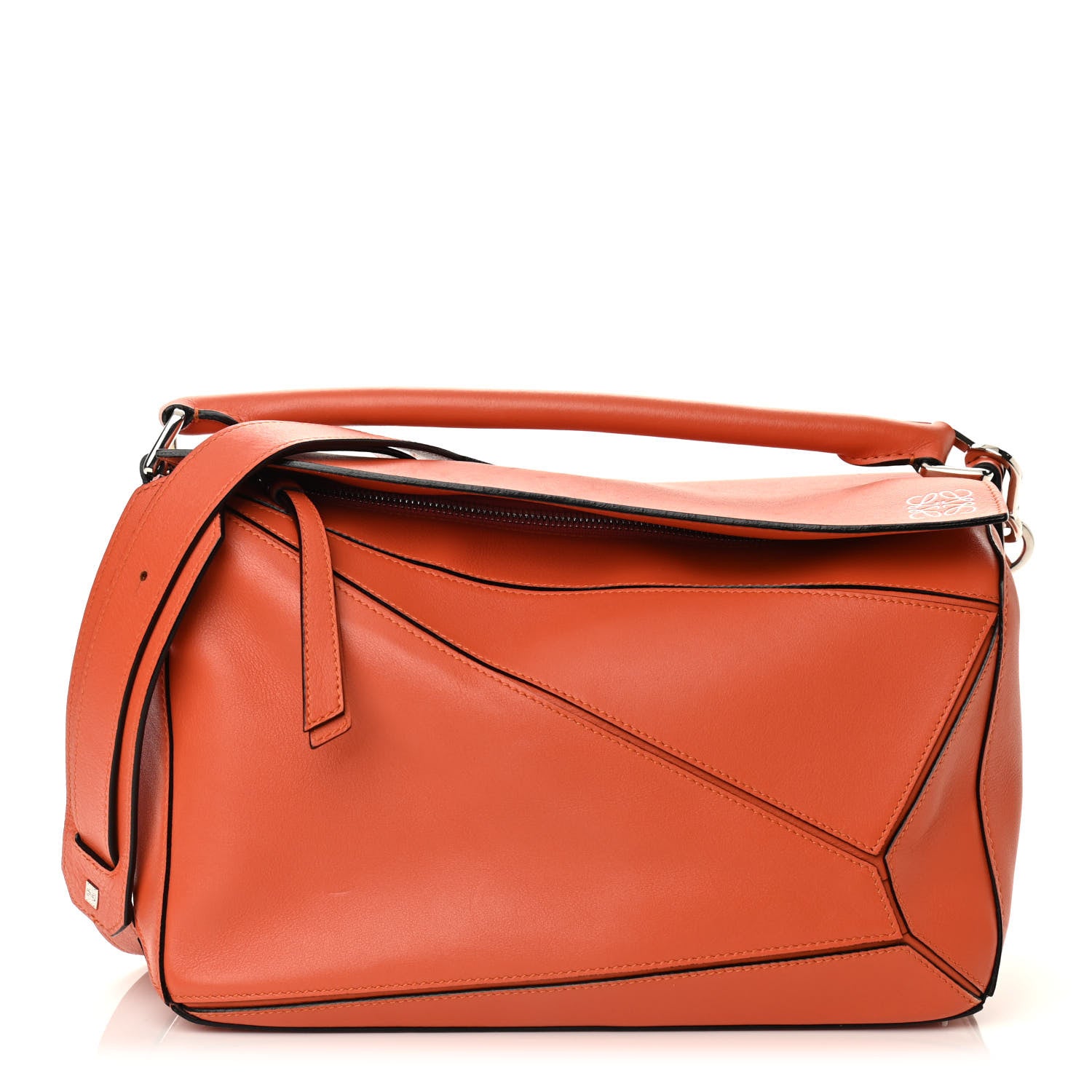 Loewe Calfskin Medium Puzzle Bag Coral 1 of 9