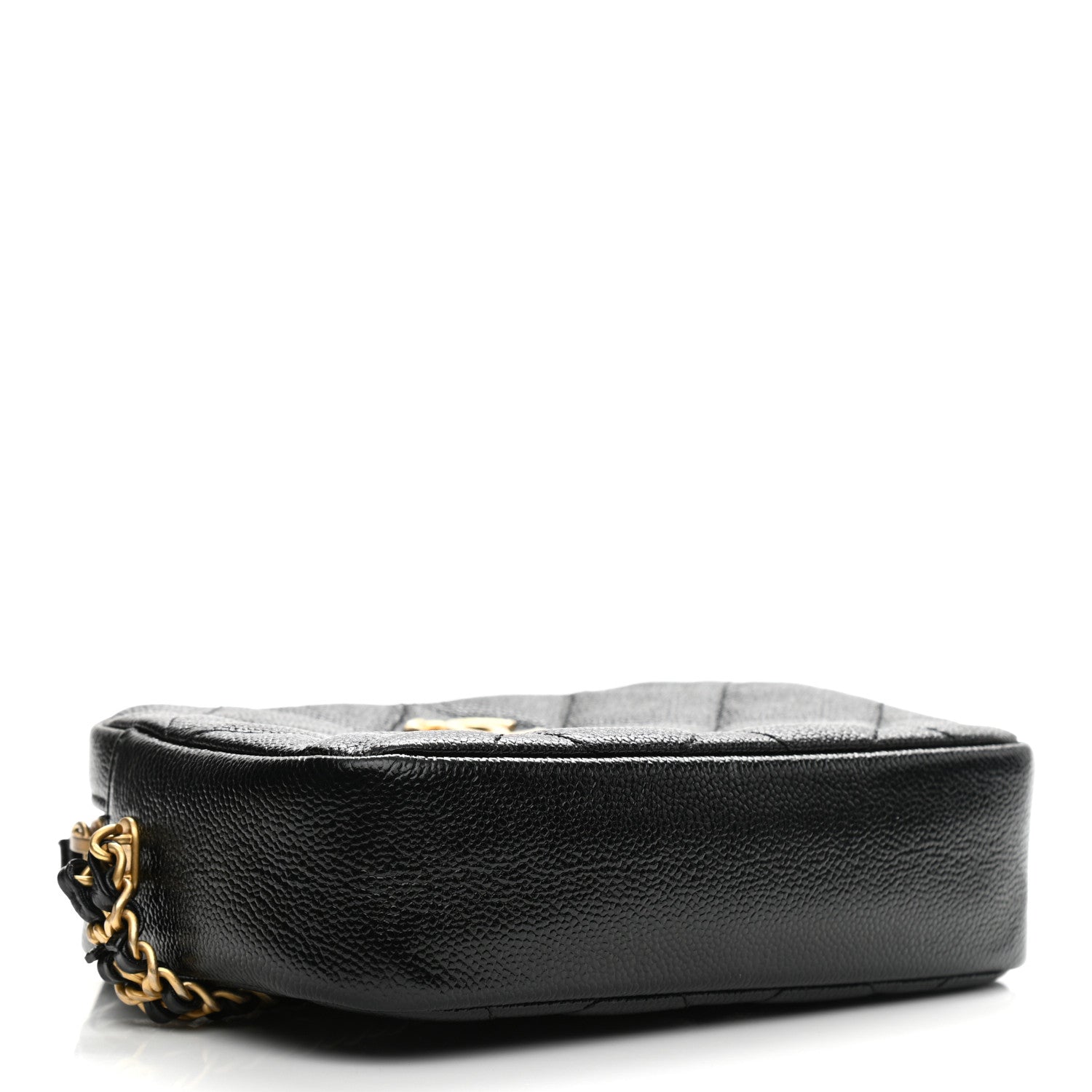 Chanel Shiny Caviar Quilted Chain Melody Camera Bag Black 5 of 10