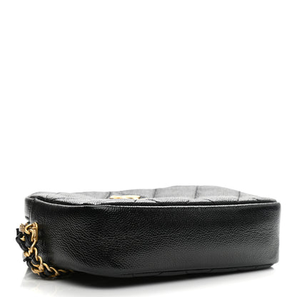 Chanel Shiny Caviar Quilted Chain Melody Camera Bag Black 5 of 10