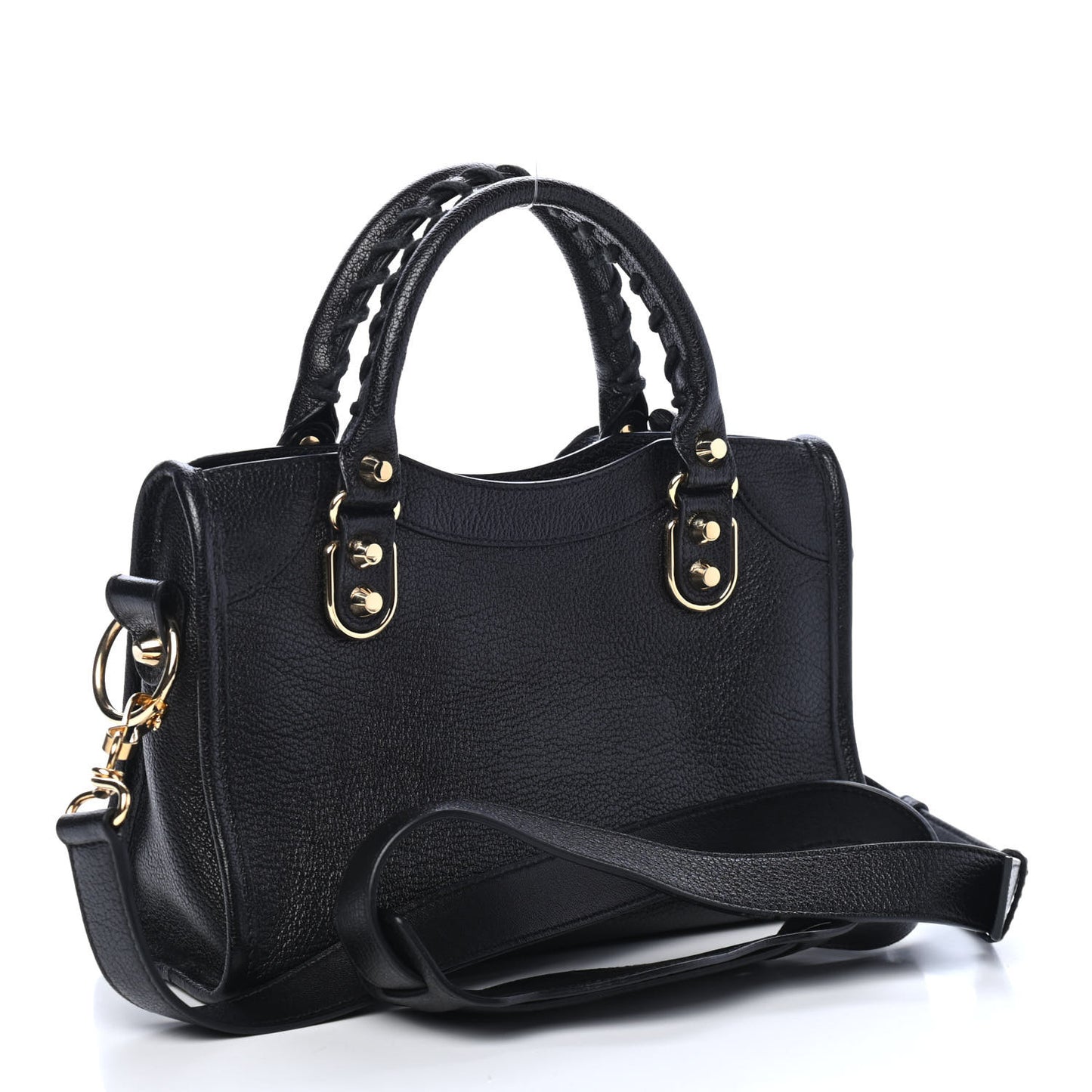 Chevre Gold Metallic Edge Hardware Mini City Black