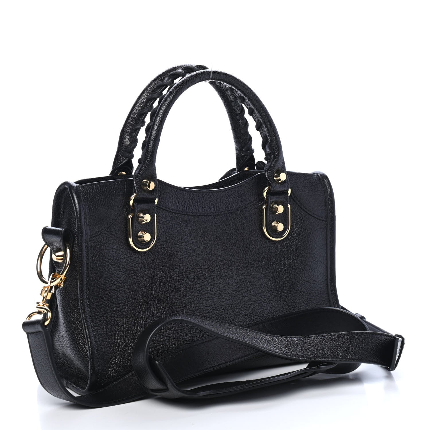 Balenciaga Chevre Gold Metallic Edge Hardware Mini City Black 2 of 4