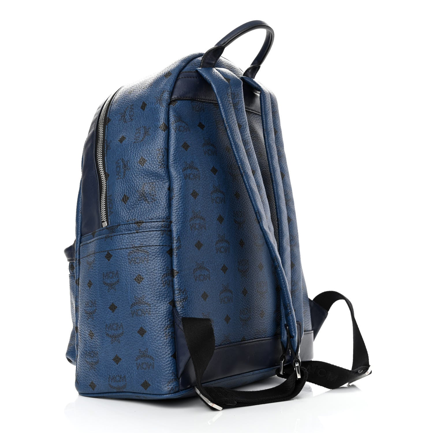 MCM Visetos Medium Stark Backpack Navy Blue 1234992 – FASHIONPHILE