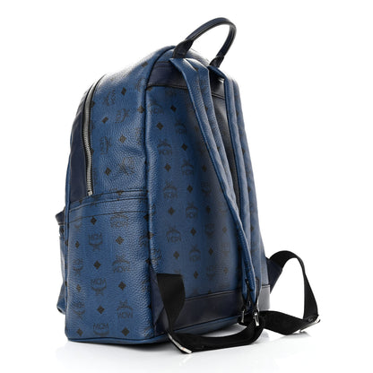 MCM Visetos Medium Stark Backpack Navy Blue 2 of 11