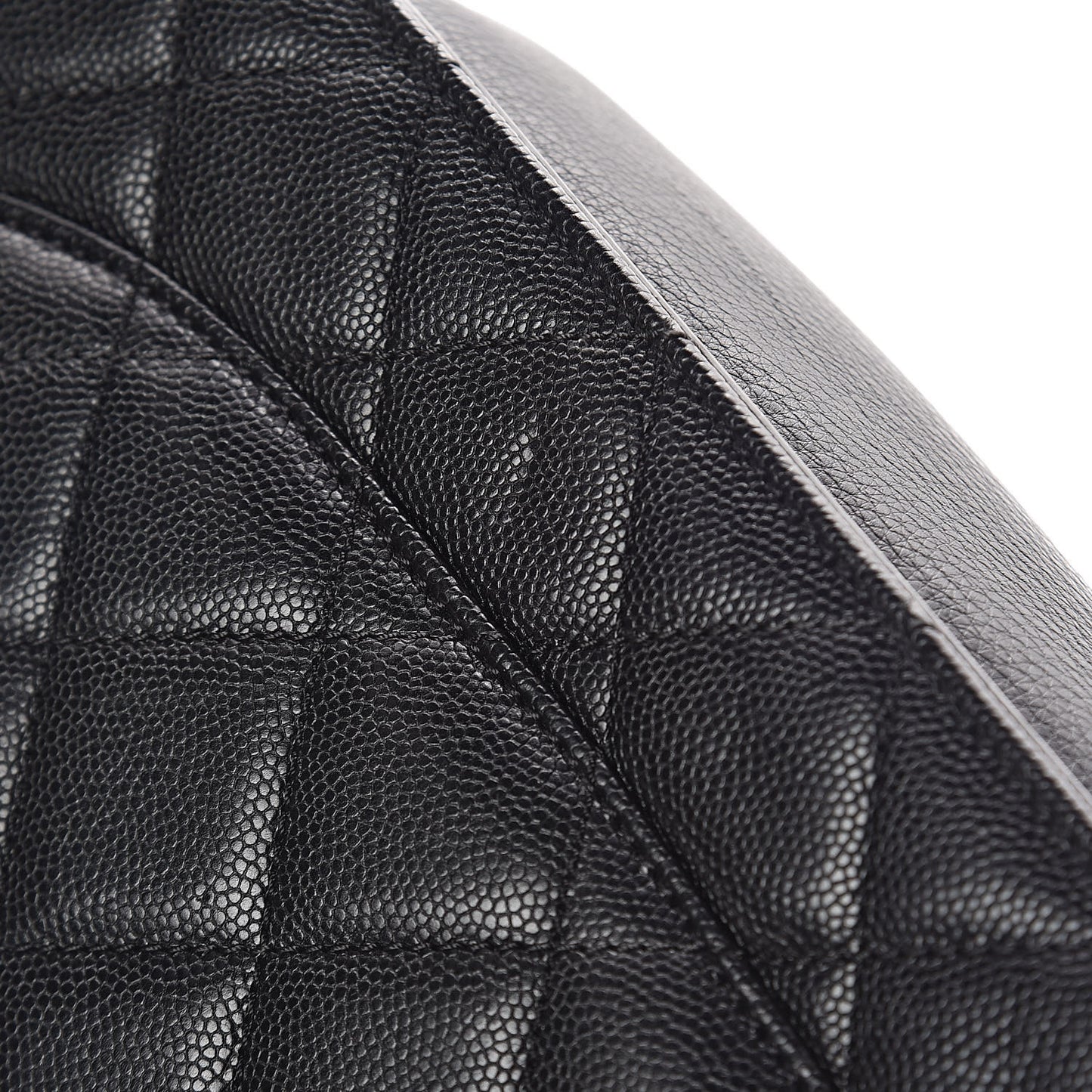 Caviar Quilted Large Studded Flap Black