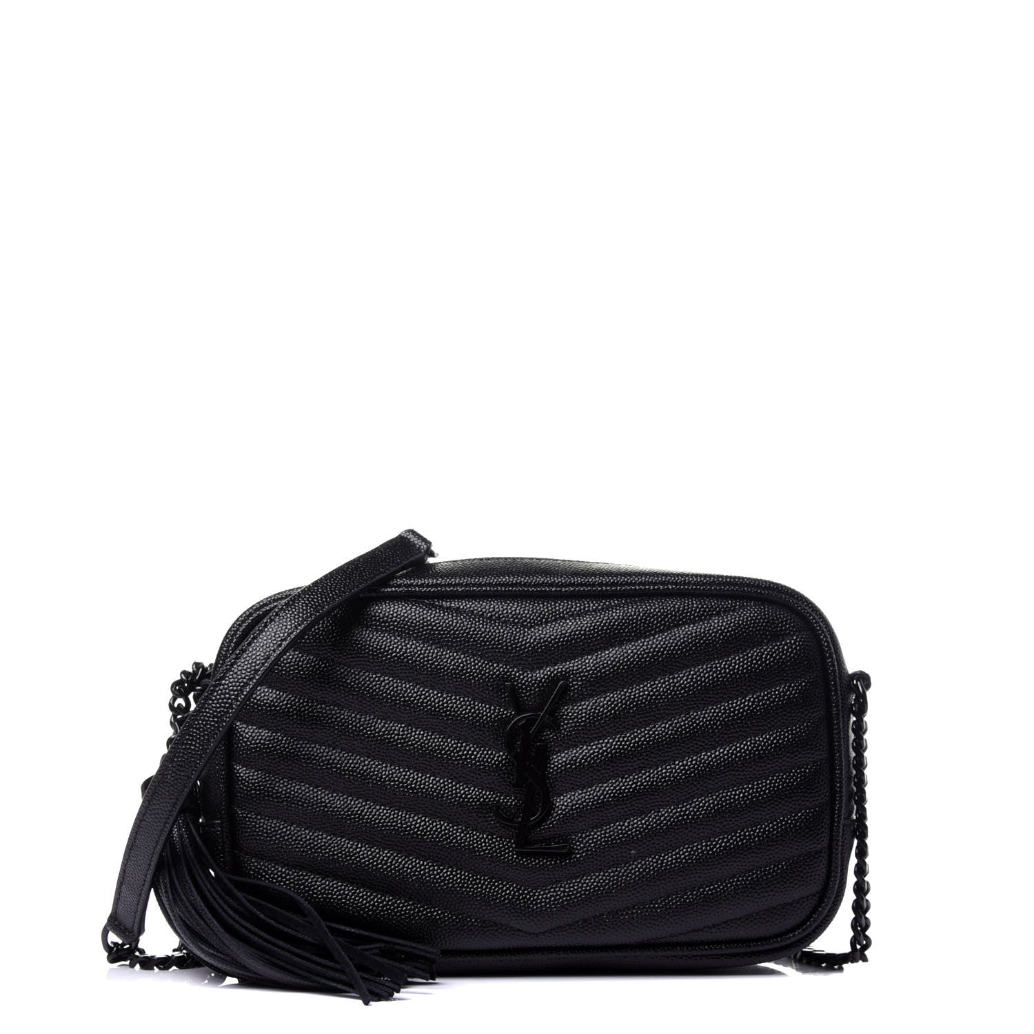 Saint Laurent Grain De Poudre Matelasse Monogram Mini Lou Camera Bag Black 1 of 11