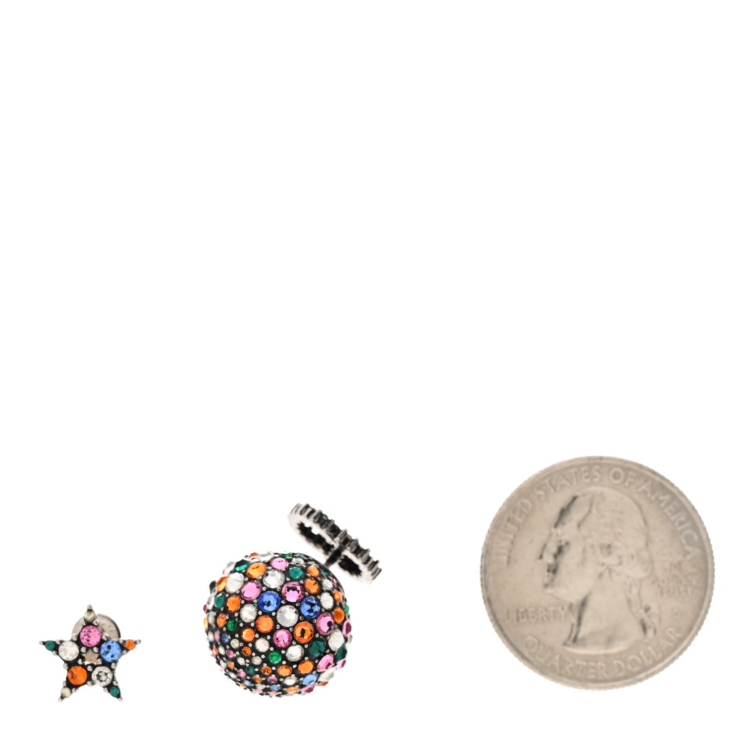 Christian Dior Crystal Mise En Dior Tribal Earrings Multicolor Antique Silver 2 of 5