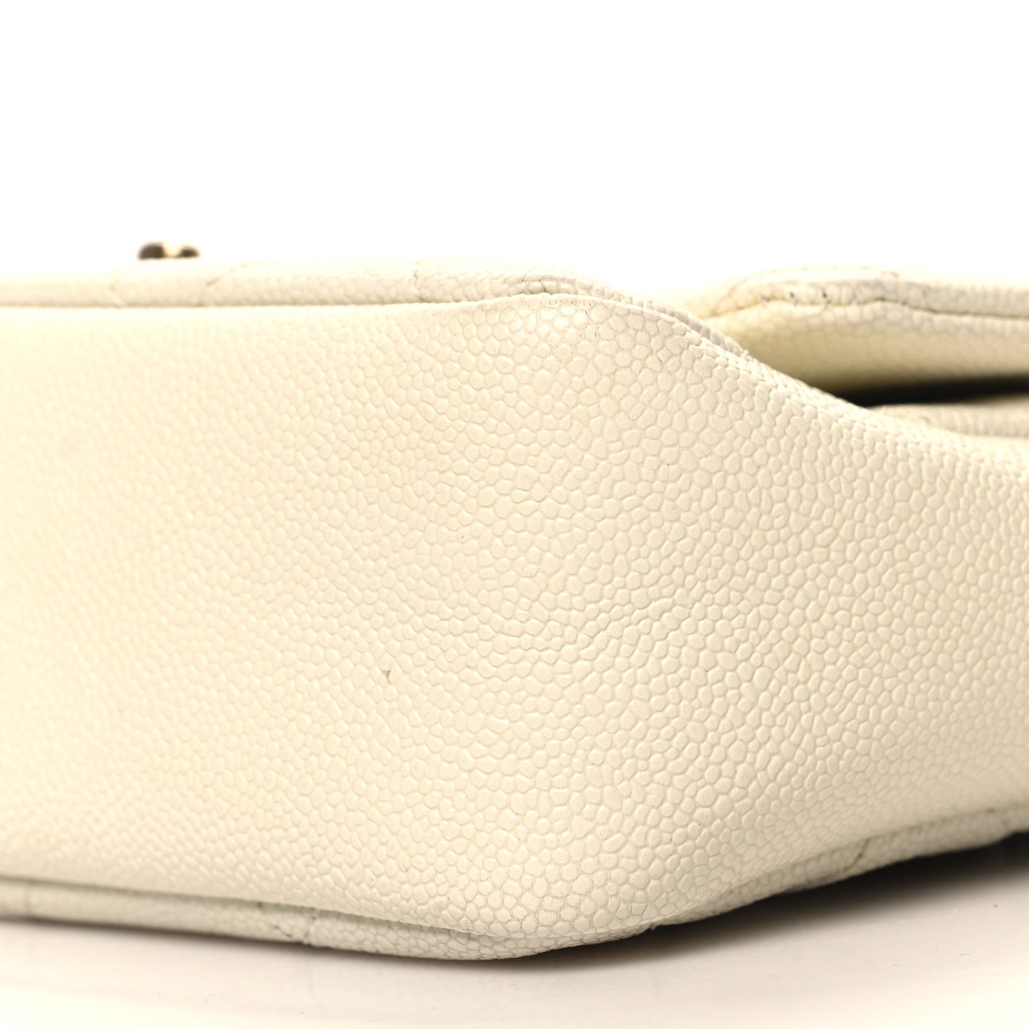 Shiny Caviar Quilted Small Chain Melody Flap White