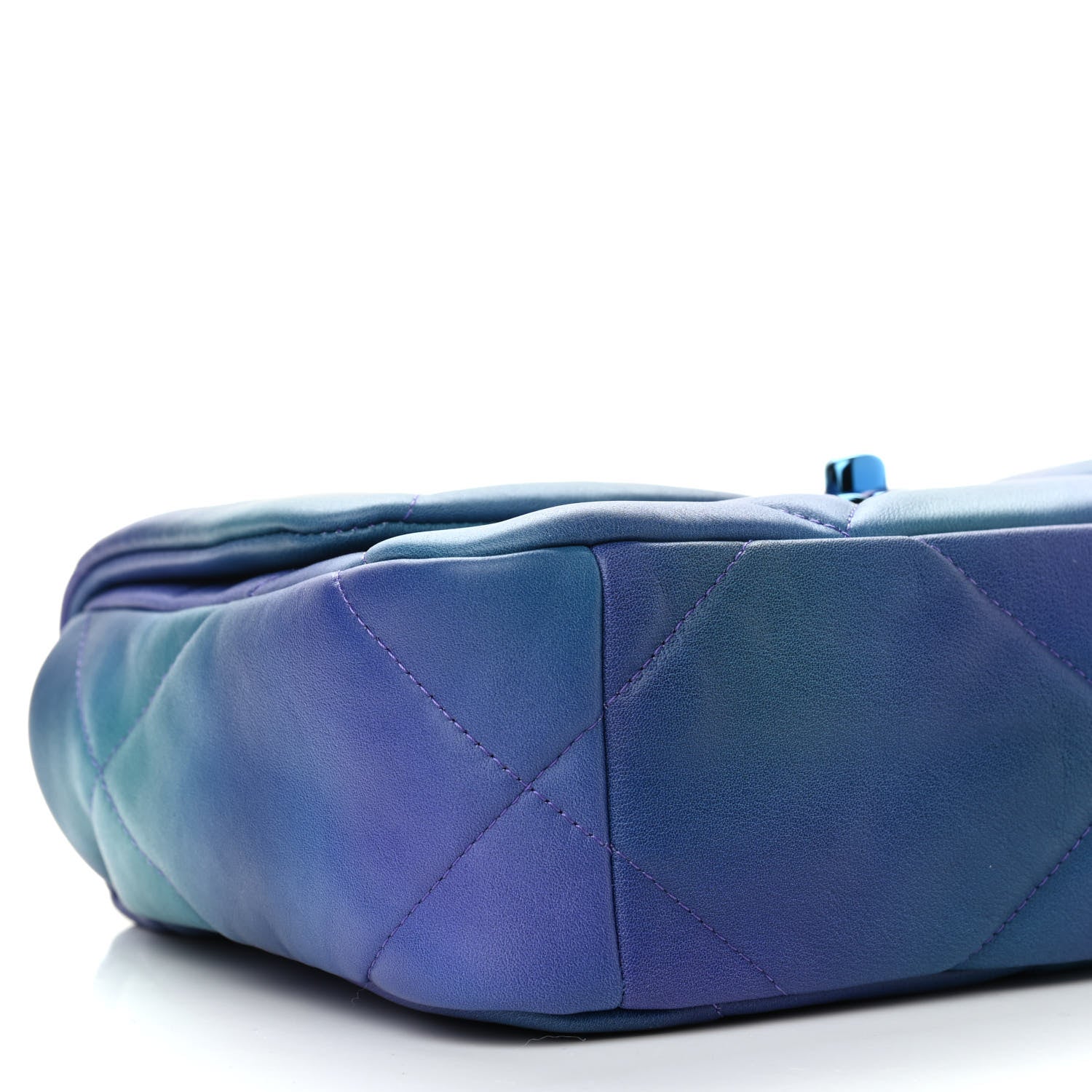 Chanel Tie Dye Calfskin Quilted Medium Chanel 19 Flap Blue Purple 8 of 9