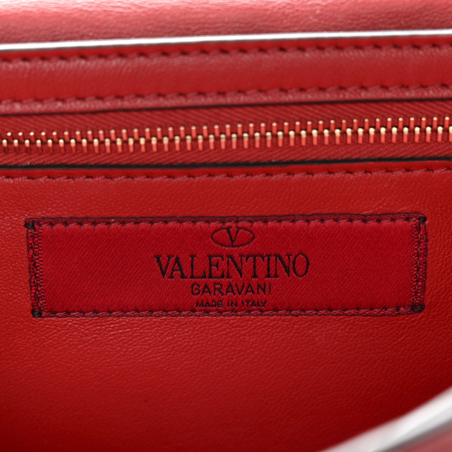 Valentino Garavani Lambskin Rockstud Spike Wallet on Chain Red 6 of 10