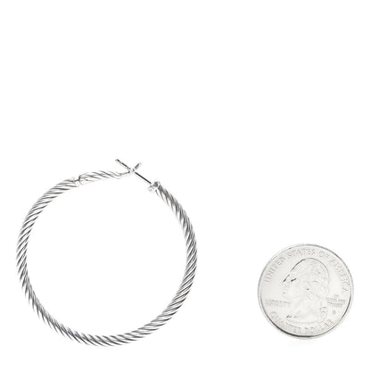 David Yurman Sterling Silver Medium Cable Classics Hoop Earrings 2 of 5