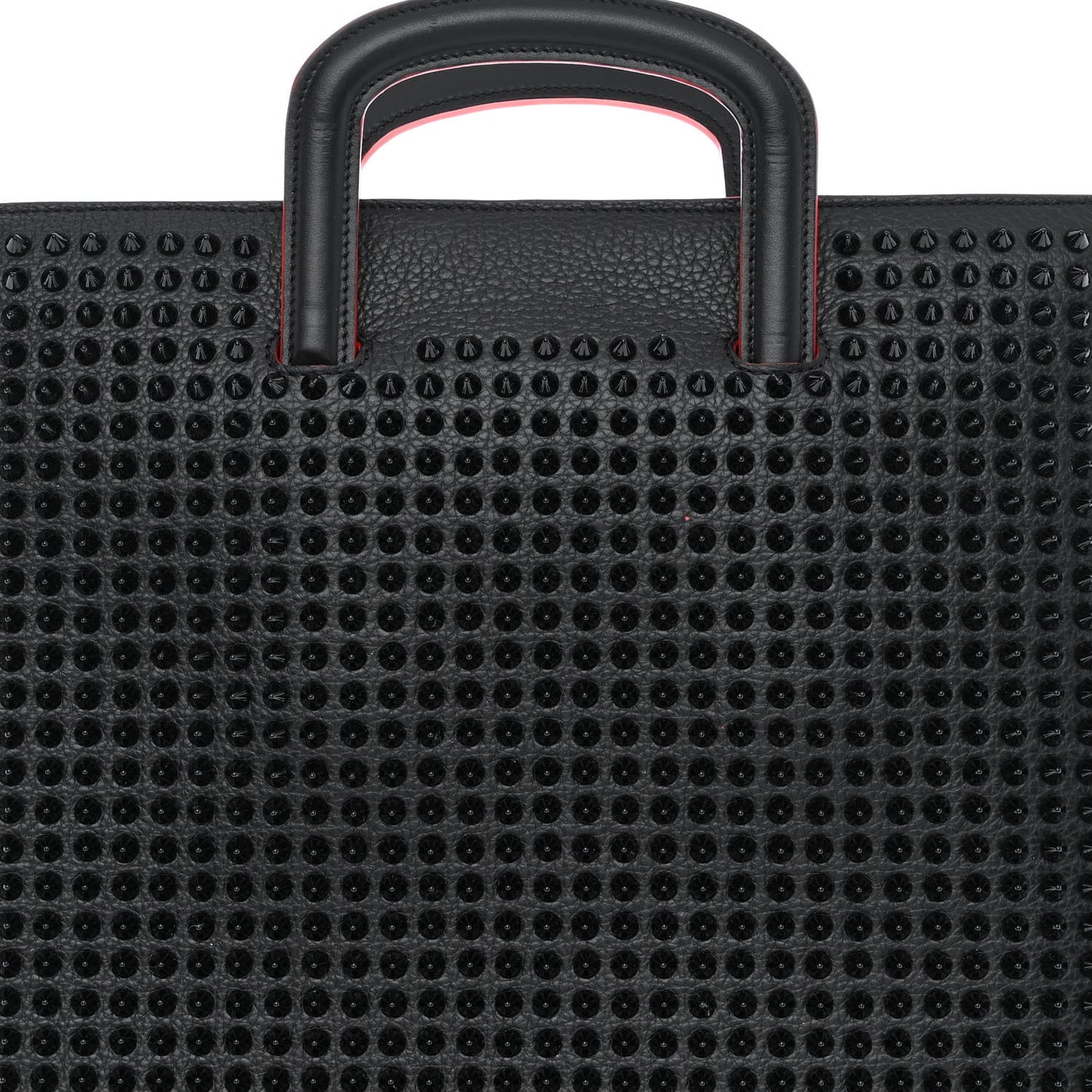 Calfskin Spiked Large Trictrac Portfolio Bag Black