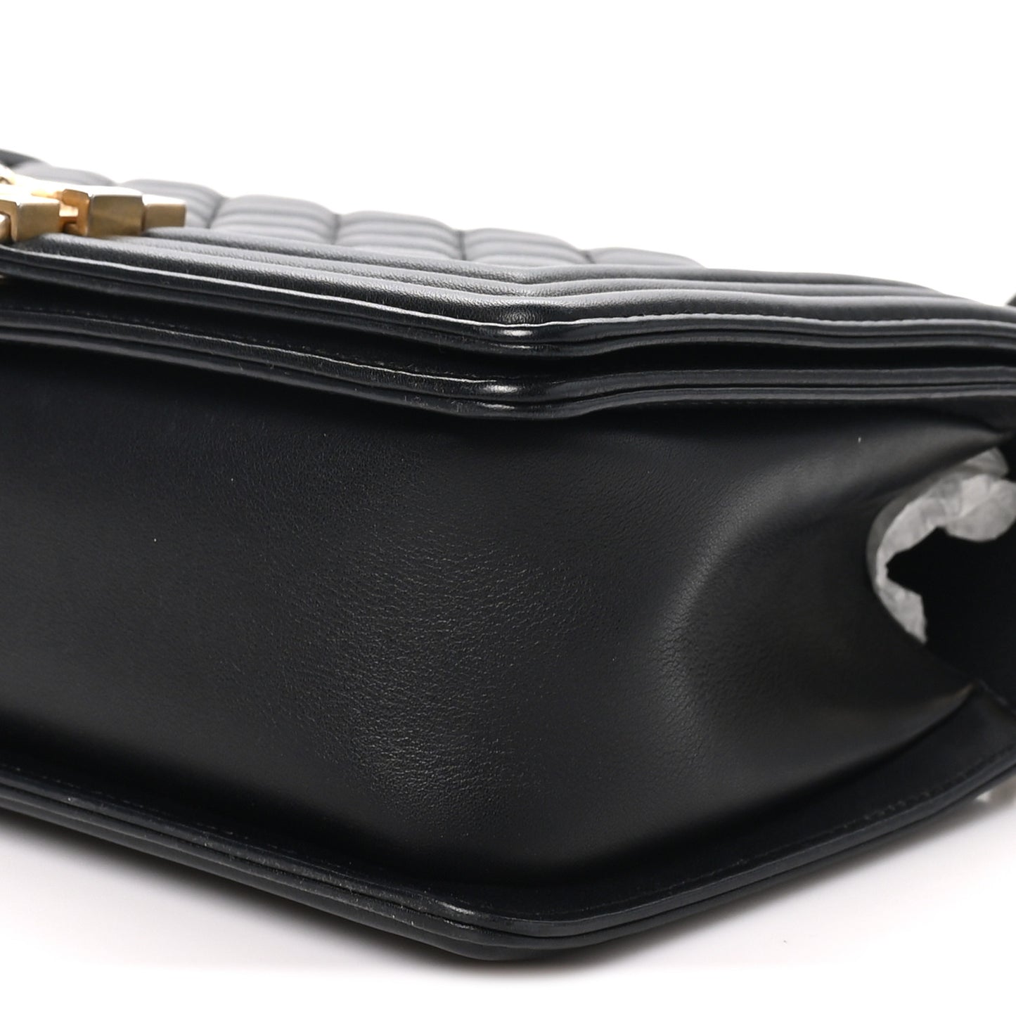 Lambskin Quilted Medium Boy Flap Black