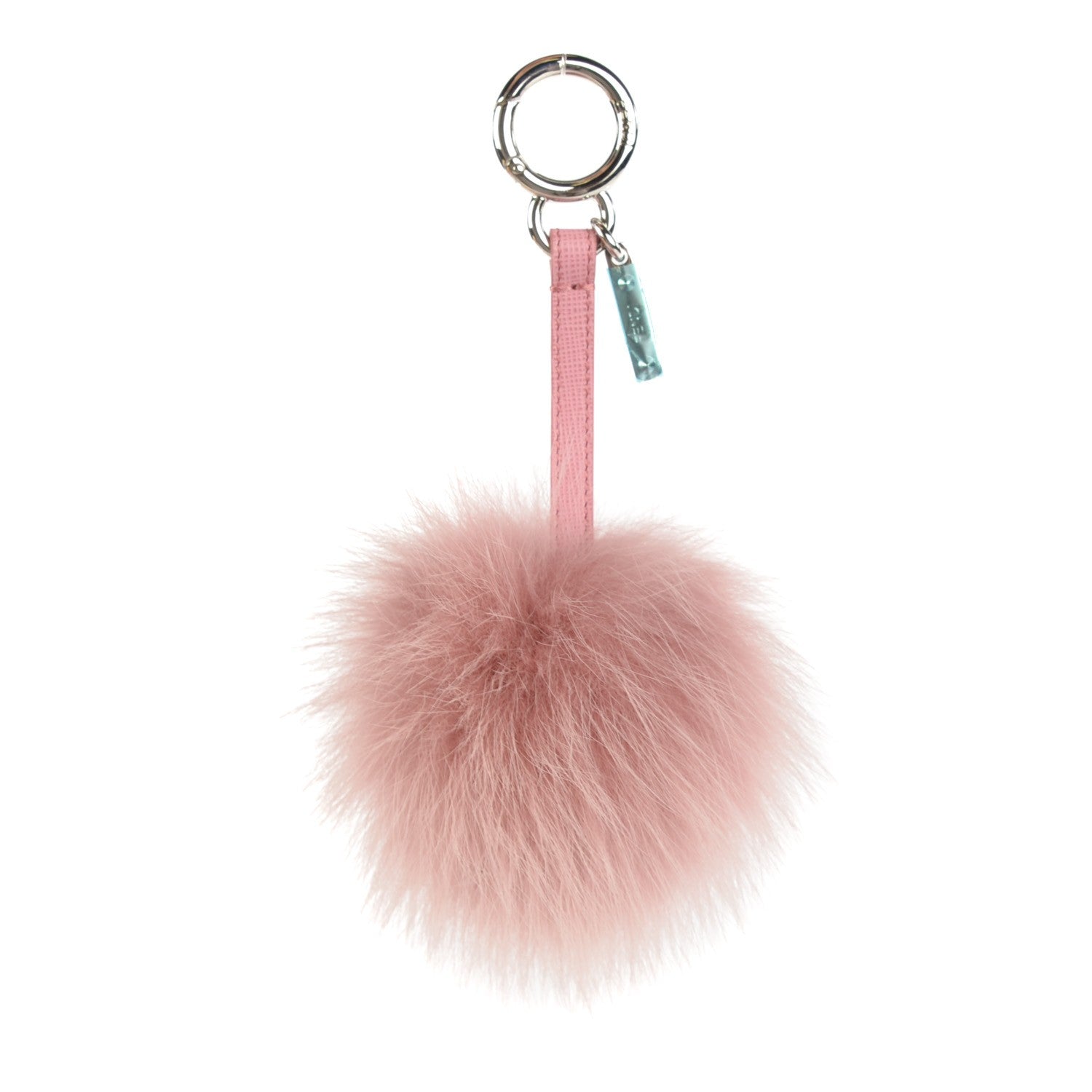 Fendi Fox Fur Pom Pom Bag Charm Pink 1 of 6