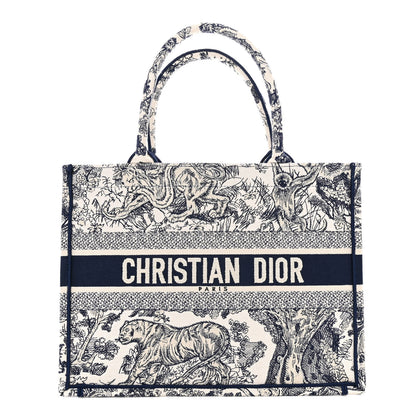 Christian Dior Canvas Embroidered Medium Dioriviera Toile De Jouy Book Tote Blue 1 of 12