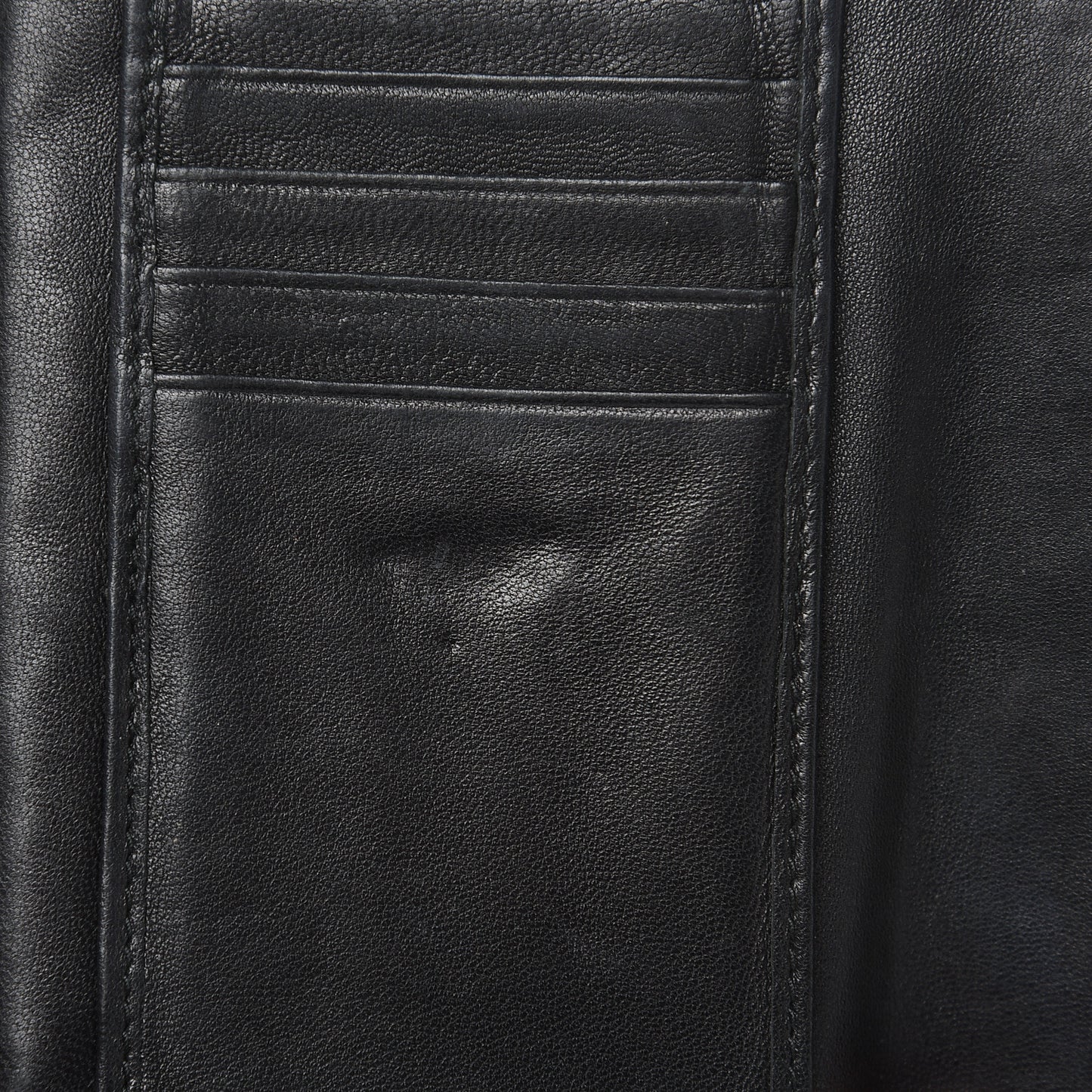 Nappa Matelasse Tri-Fold Flap Wallet Black