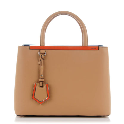 Fendi Vitello Dolce Century Petite 2Jours Tote Cuoio Blue Sienna 1 of 7
