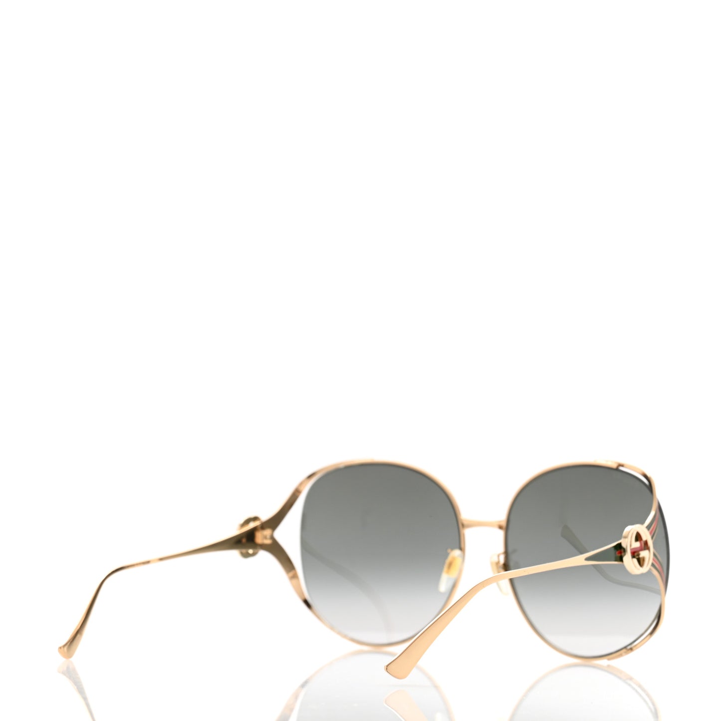 Metal Oversized Round Frame GG0225S Sunglasses Gold