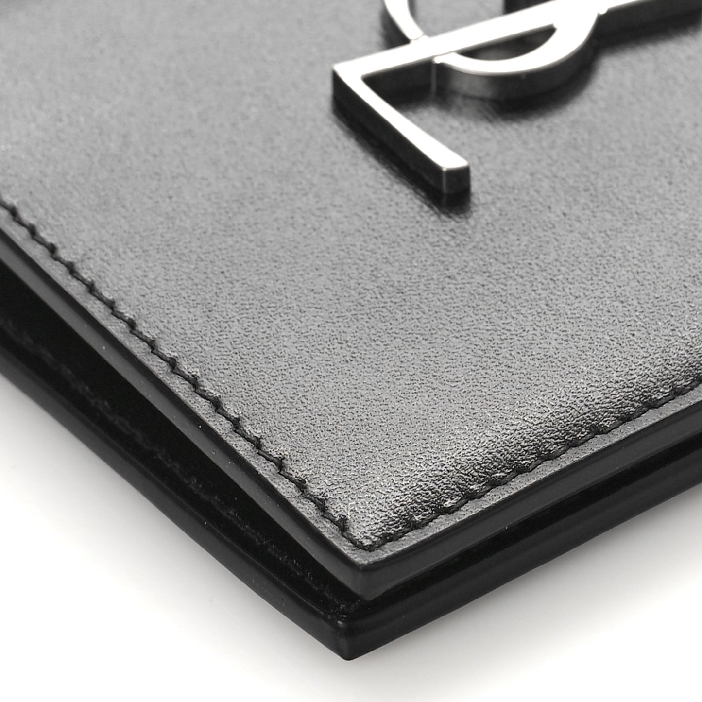 Smooth Calfskin Cassandre Credit Card Wallet Black