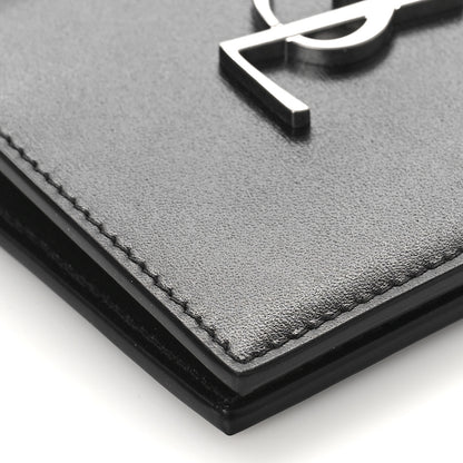 Saint Laurent Smooth Calfskin Cassandre Credit Card Wallet Black 8 of 9