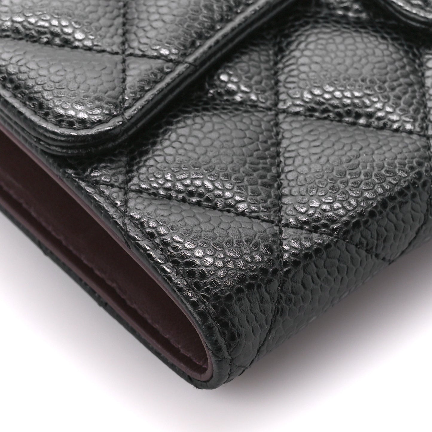 Caviar Quilted Large Flap Wallet Black