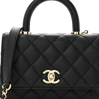 Chanel Caviar Quilted Extra Mini Coco Handle Flap Black 8 of 10