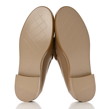 Chanel Lambskin Quilted CC Turnlock Loafers 38.5 Beige 5 of 8