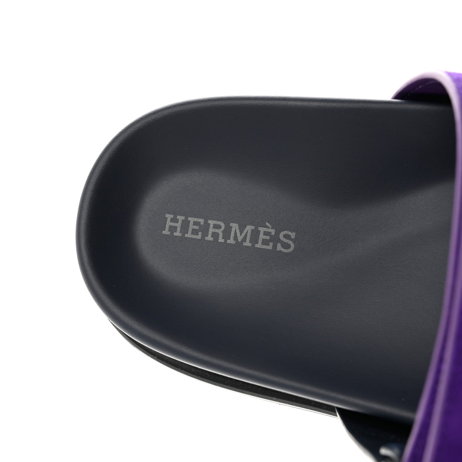 Hermes Suede Goatskin Womens Chypre Sandals 36.5 Marine Violet Majorette 7 of 9