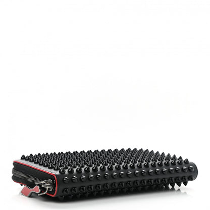 Christian Louboutin Calfskin Panettone Spiked Zip Around Wallet Black 4 of 7