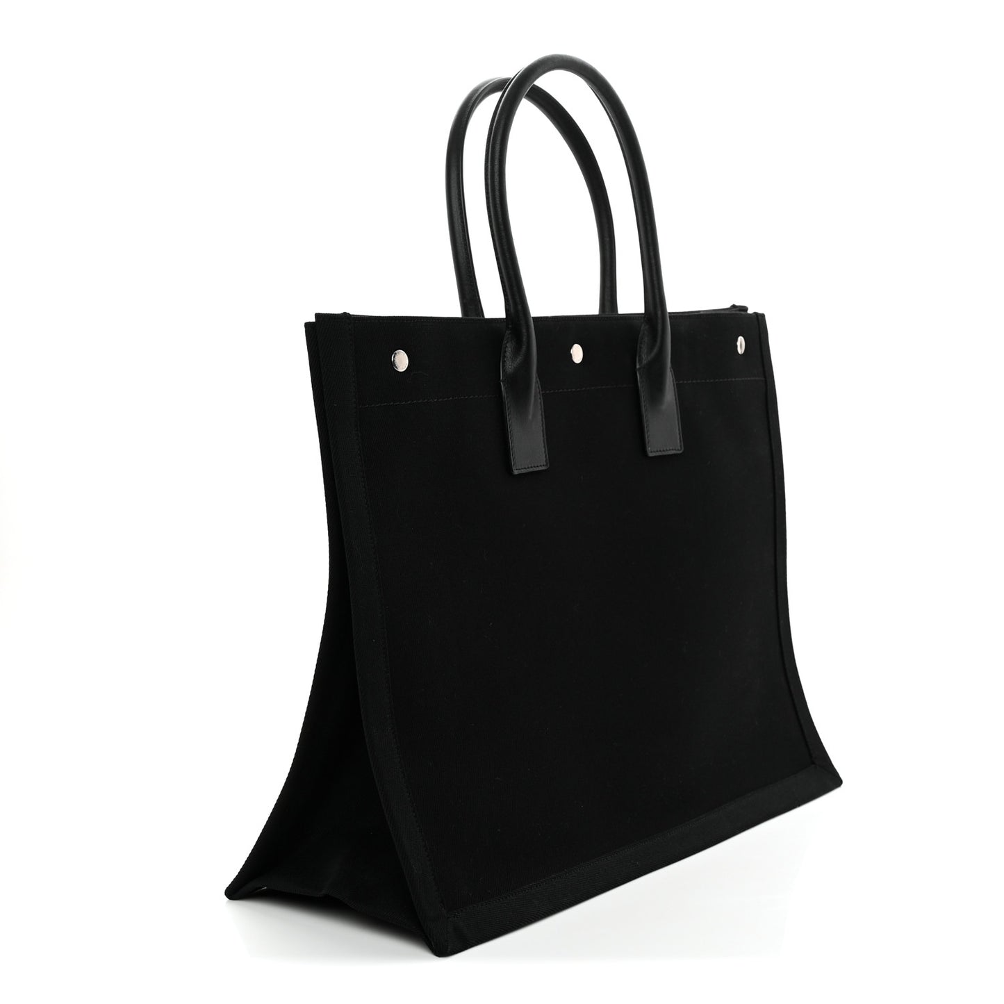 Linen Calfskin Rive Gauche Tote Black