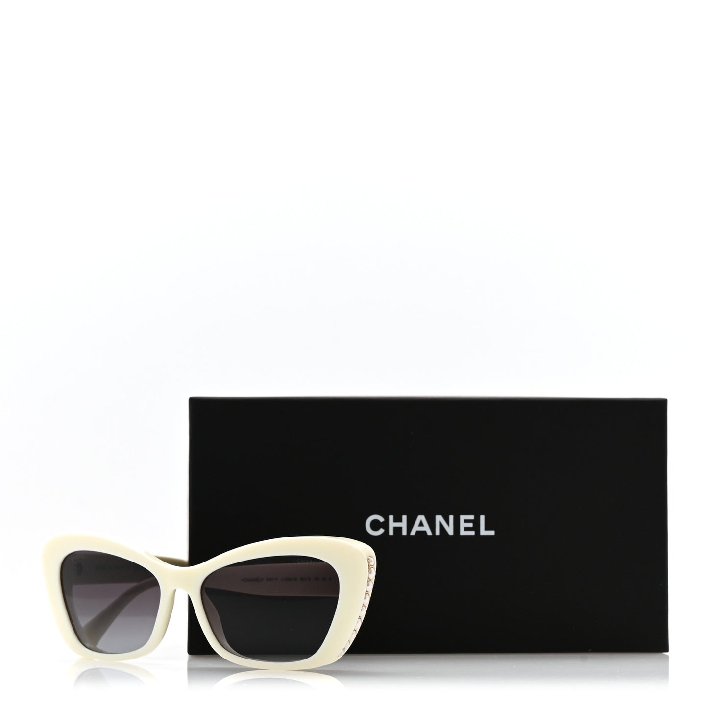 Acetate Pearl Cat Eye CC Sunglasses 5481-H-A White