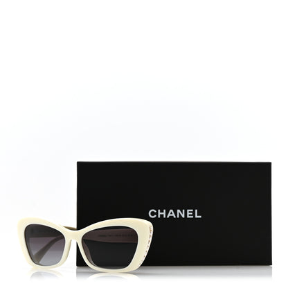 Chanel Acetate Pearl Cat Eye CC Sunglasses 5481-H-A White 8 of 8