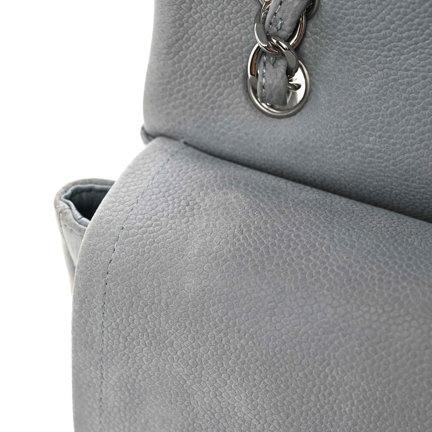 Chanel Iridescent Caviar Quilted Maxi Double Flap Grey 11 of 11