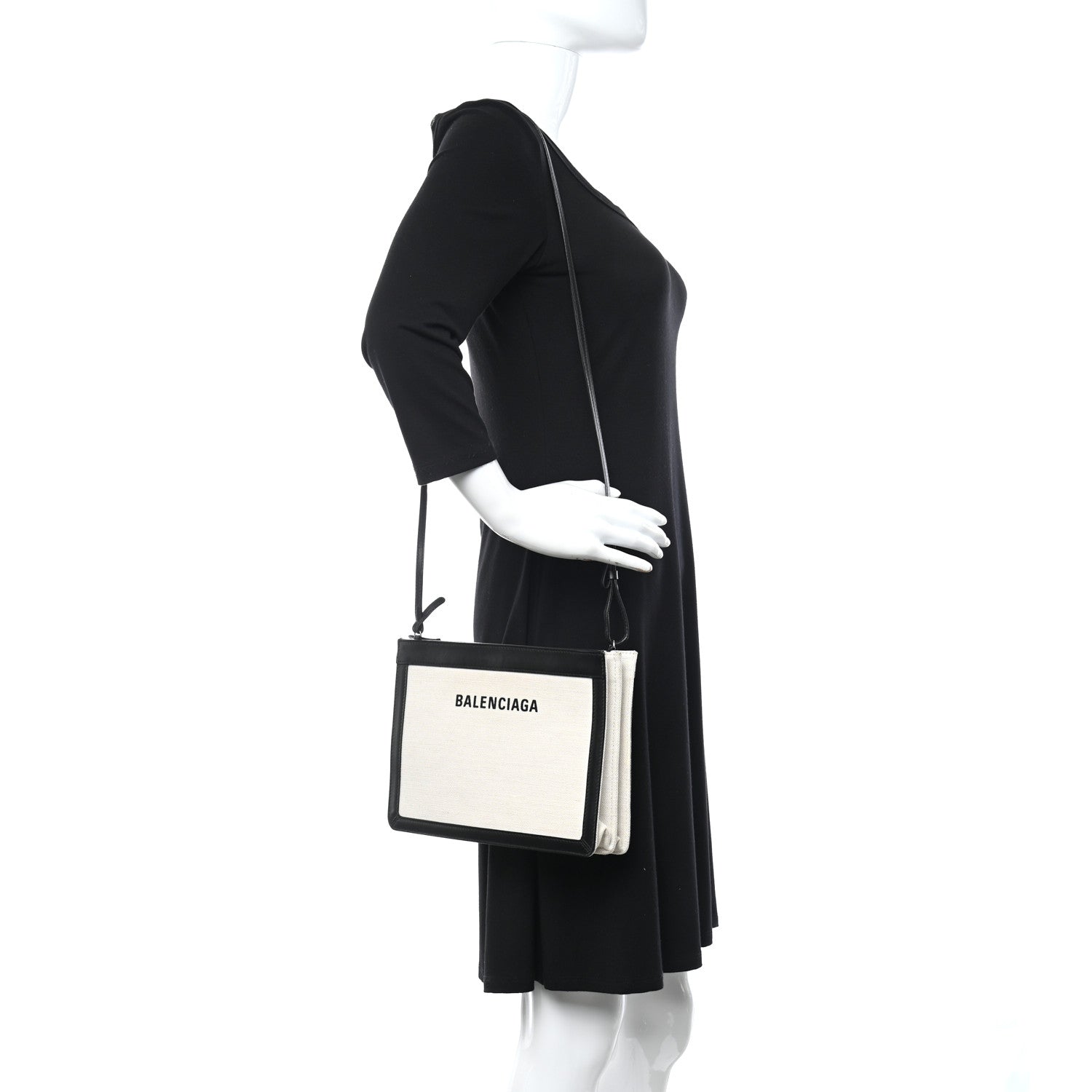 Balenciaga Cotton Canvas Pochette Crossbody Bag Black 3 of 13