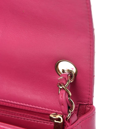 Chanel Lambskin Chevron Quilted Mini Square Flap Fuchsia 9 of 12