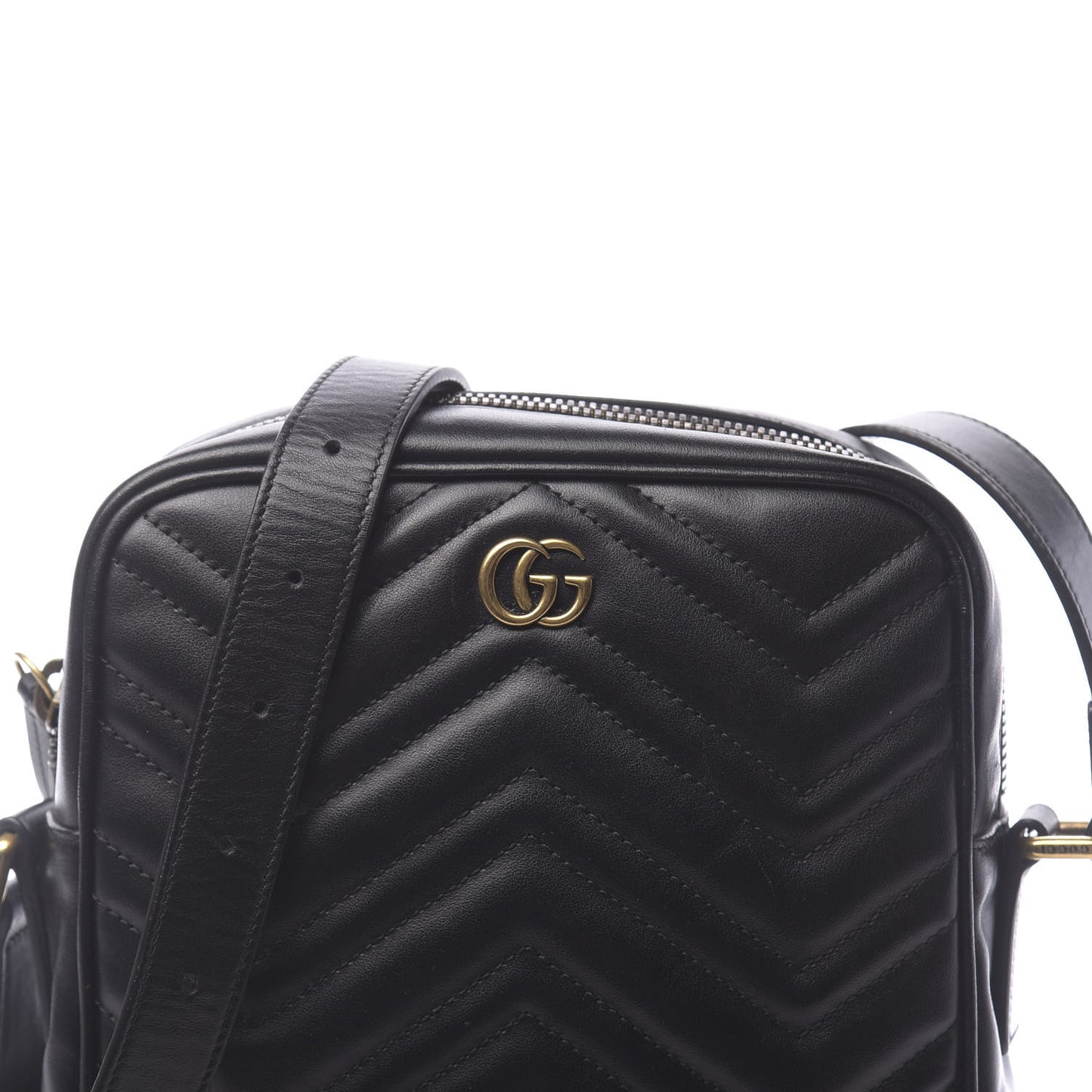 Calfskin Matelasse GG Marmont Travel Bag Black