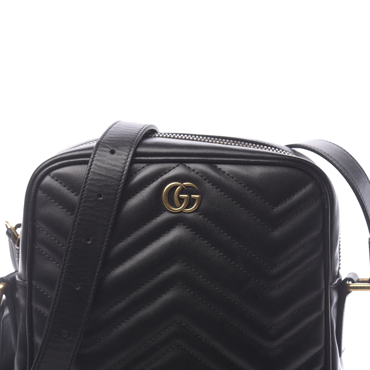 Gucci Calfskin Matelasse GG Marmont Travel Bag Black 8 of 11