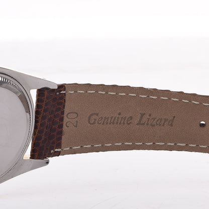 Rolex Stainless Steel Lizard 34mm Oyster Perpetual Watch Brown 6634 6 of 7