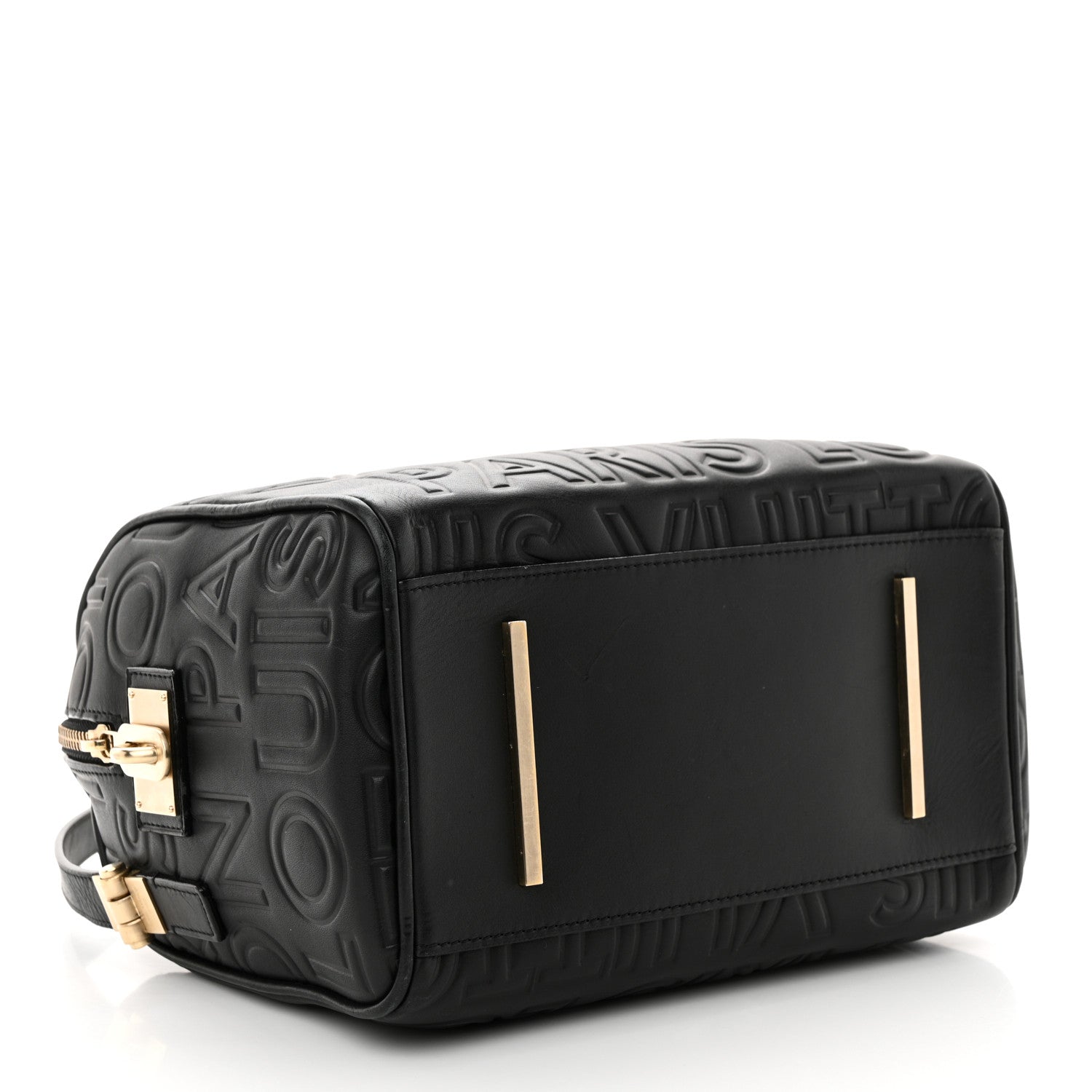 Louis Vuitton Calfskin Embossed Mini Cube Speedy Black 4 of 9