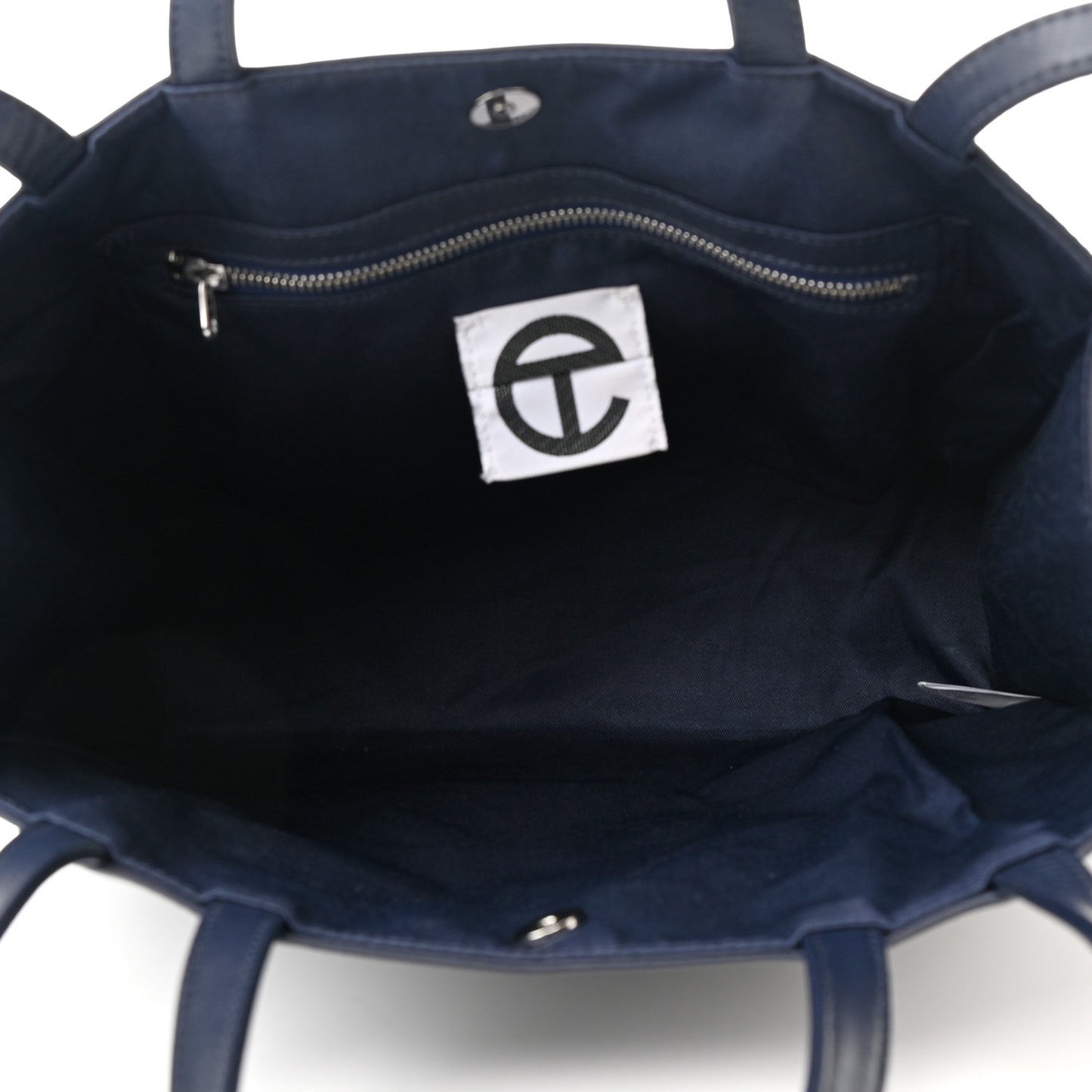 Vegan Leather Medium Shopping Bag Navy