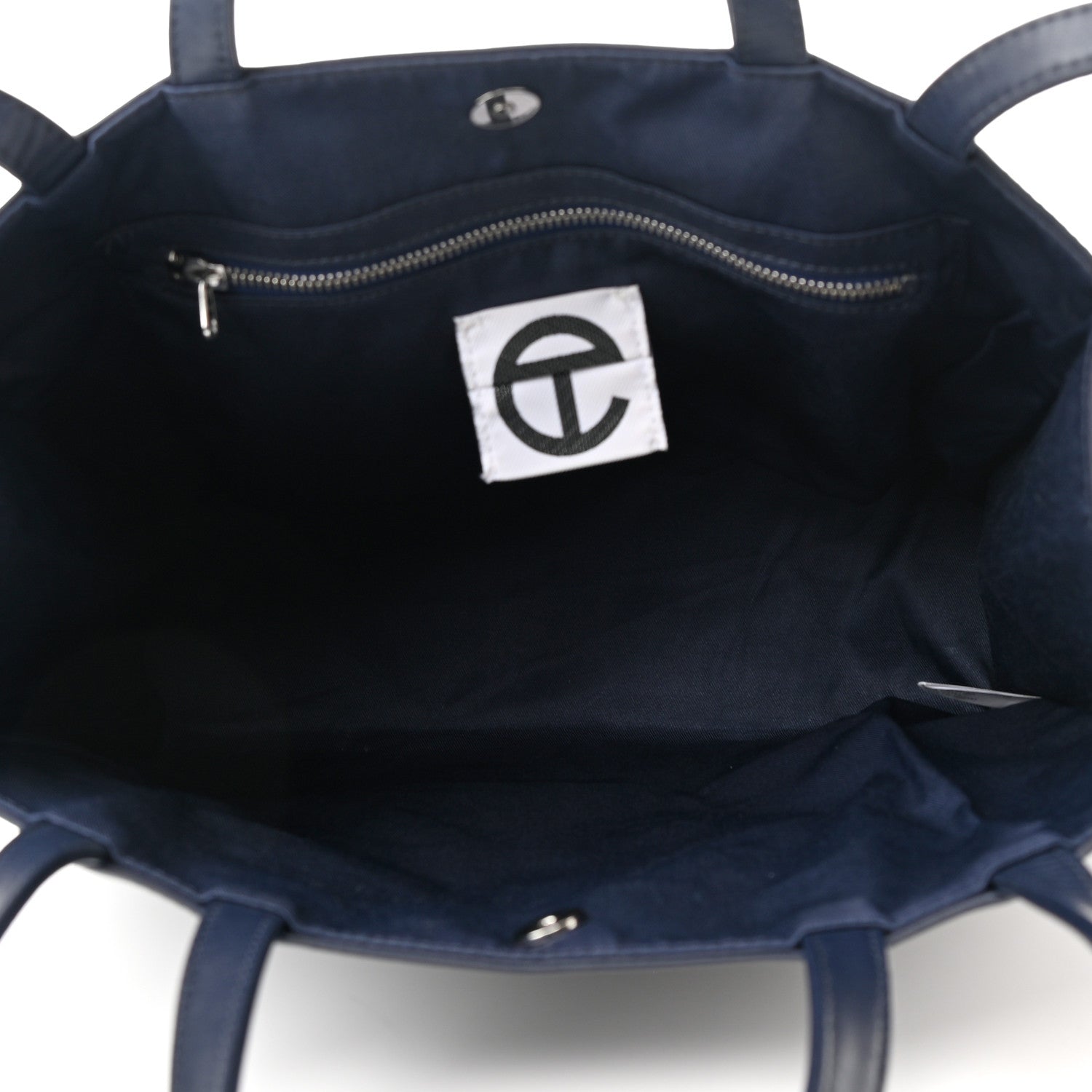 Telfar Vegan Leather Medium Shopping Bag Navy 5 of 9
