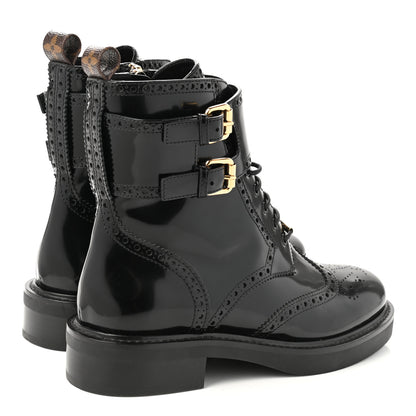 Louis Vuitton Glazed Calfskin Midtown Ankle Boots 36 Black 4 of 8