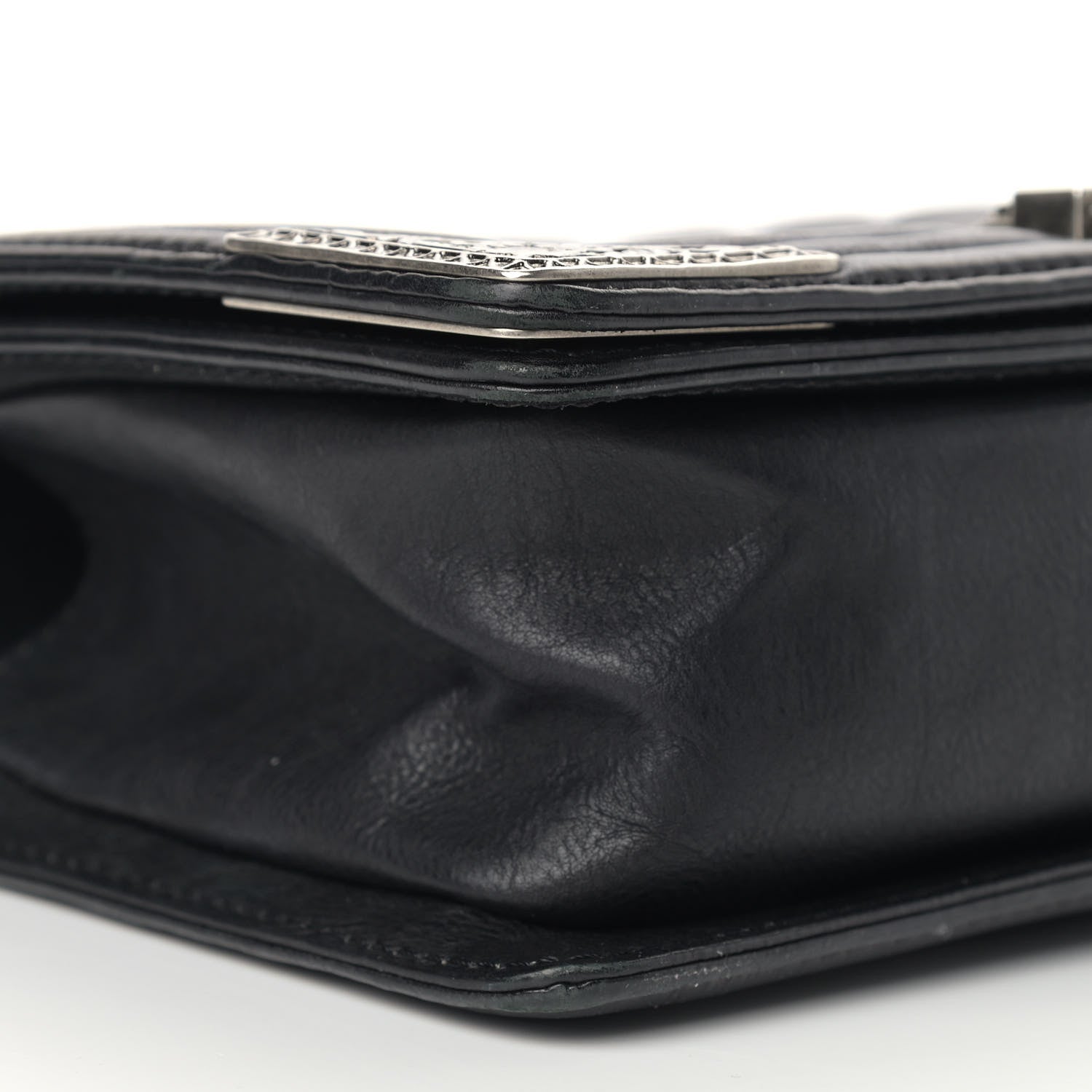 Chanel Calfskin Quilted Metal Embellished Paris Dallas Medium Boy Flap Black 8 of 13